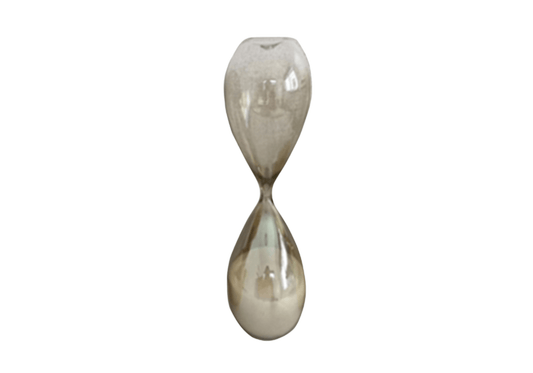 Reloj de Arena de Vidrio Humo con Arena Clara