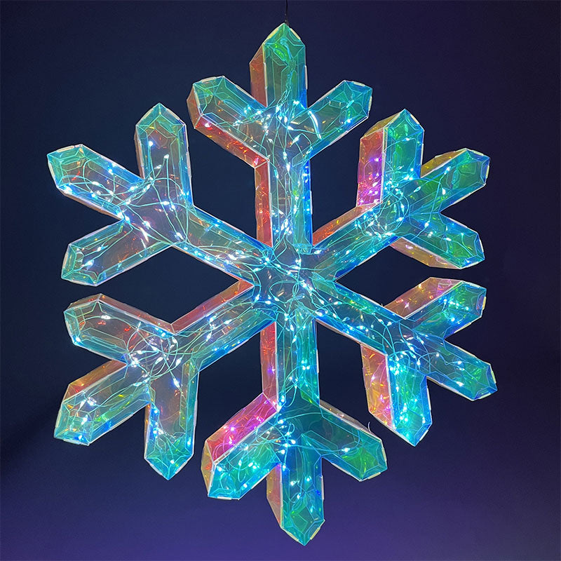 Snowflake Holográfico con Luz 40 cm