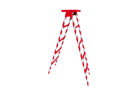 Escalera Metal Doble Plegable Caramelo Roja/Blanco