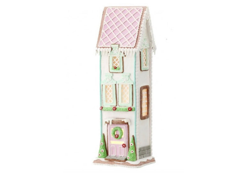 Casa Jengibre Pastel con Luz LED 42 cm