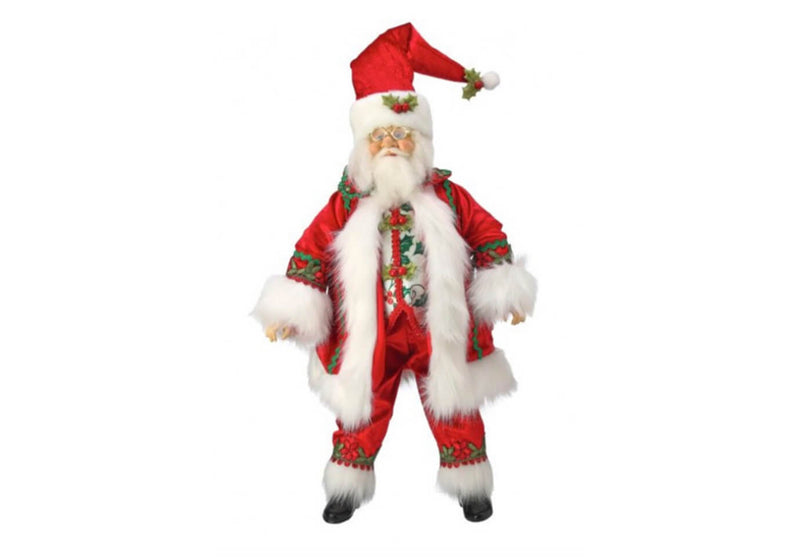 Santa Rojo Velvet y Peluche Blanco 54 cm