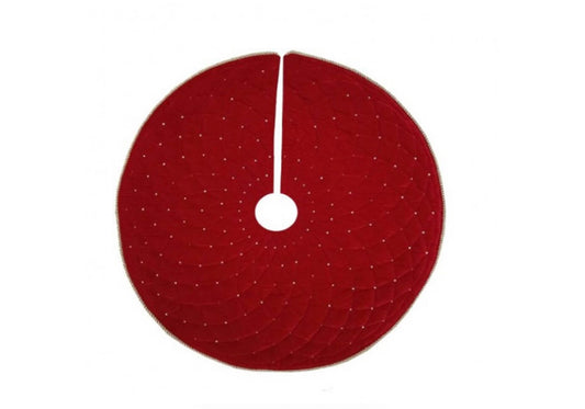 Pie de Pino Tela Roja Capitoneada 61 cm