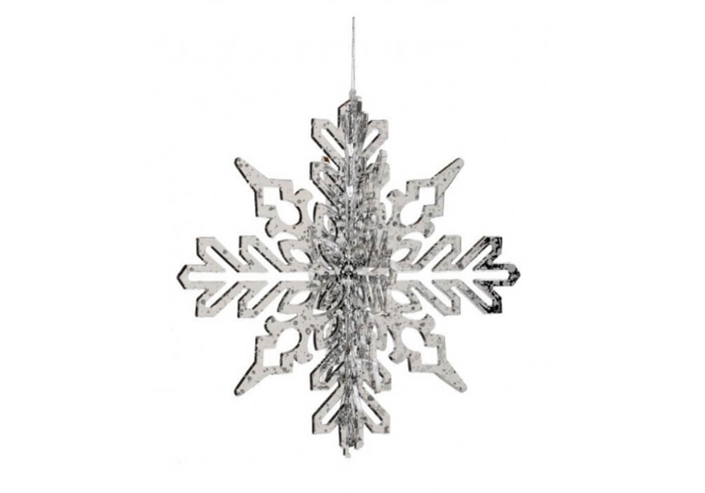 Snowflake 3D Plateado Brillante 23 cm - Simone