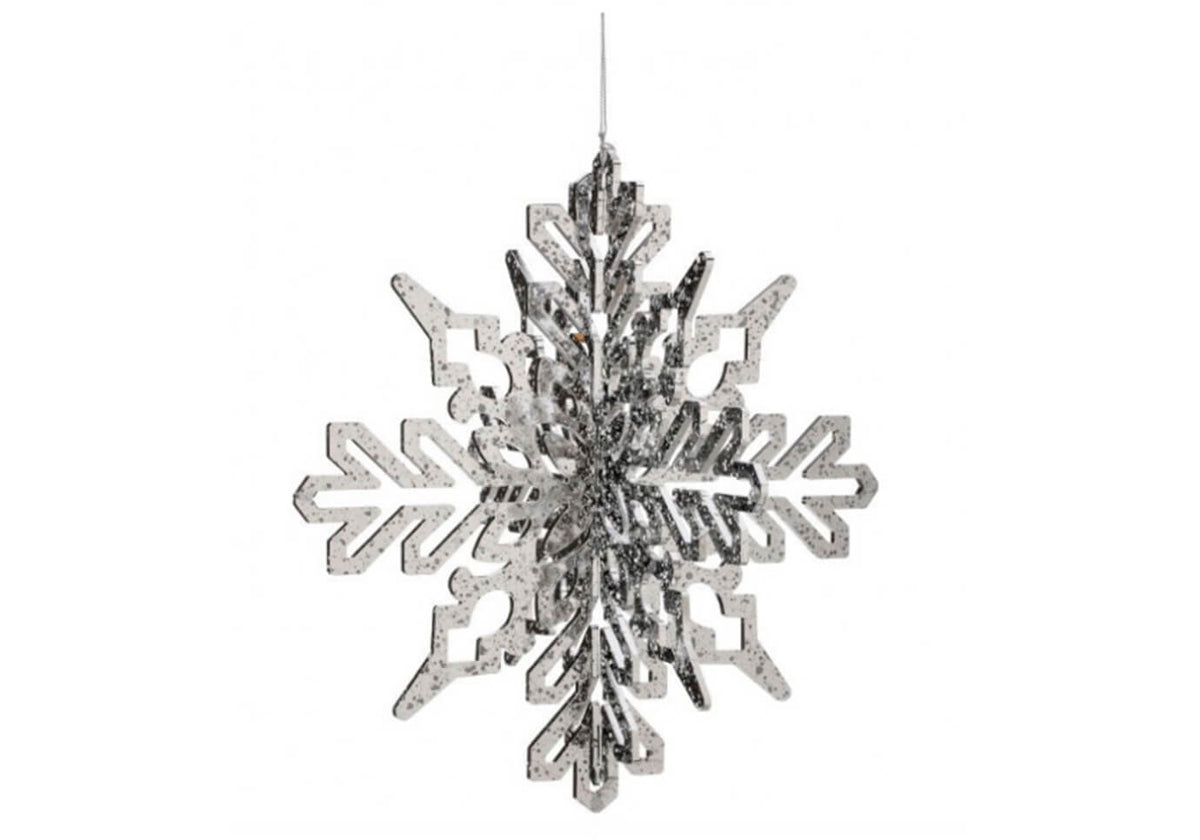 Snowflake 3D Plateado Brillante 36 cm - Simone