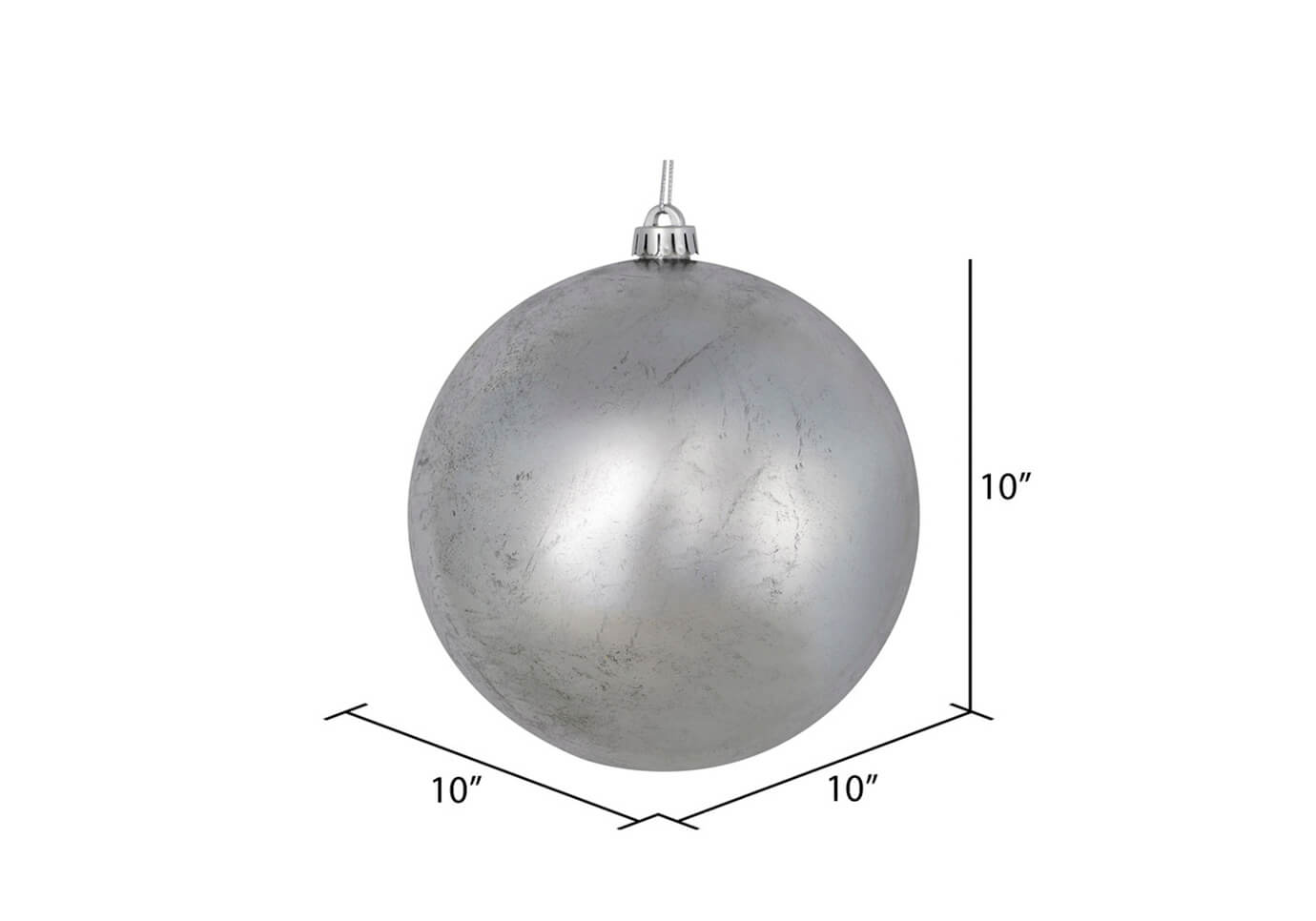 Esfera Manchas Laminado Plata 25 cm