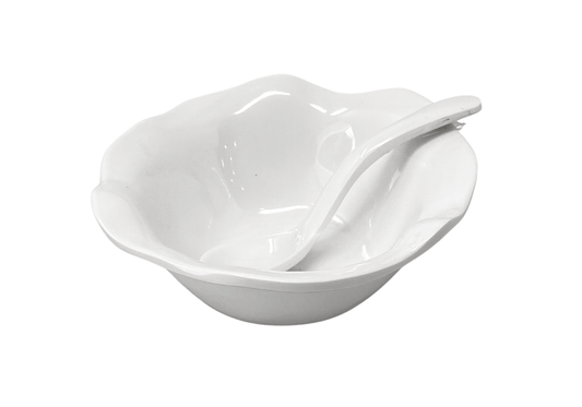 Bowl de Melamina Blanco con Cuchara