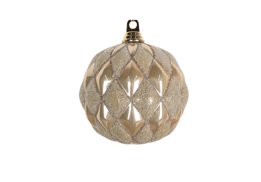 Esfera Arlequin champagne escarchado / liso