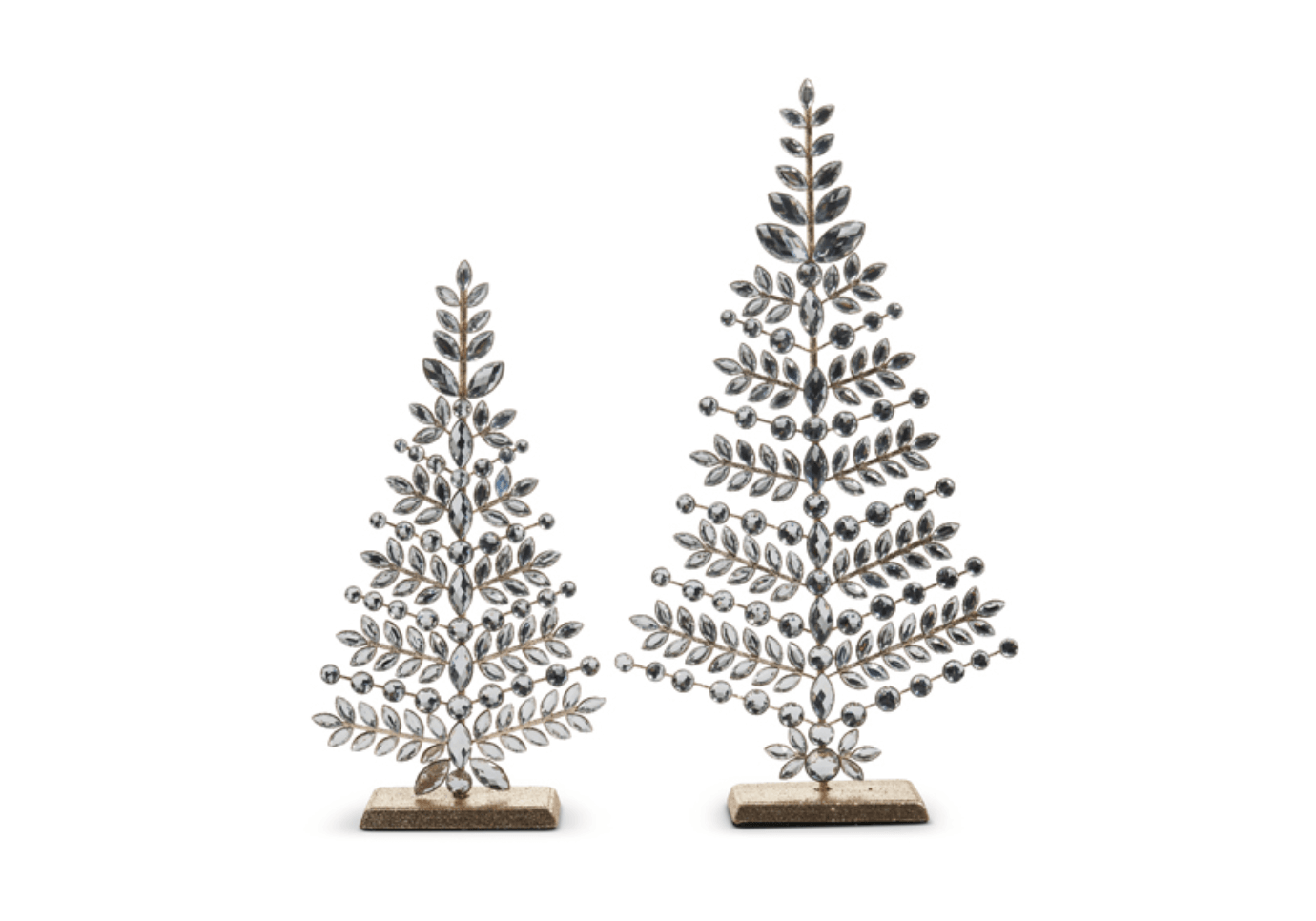 Set/2 pinos de metal con joyas transparentes
