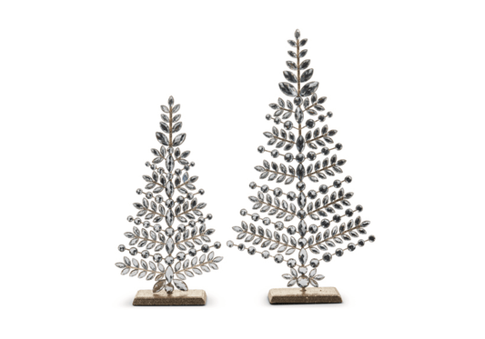 Set/2 pinos de metal con joyas transparentes