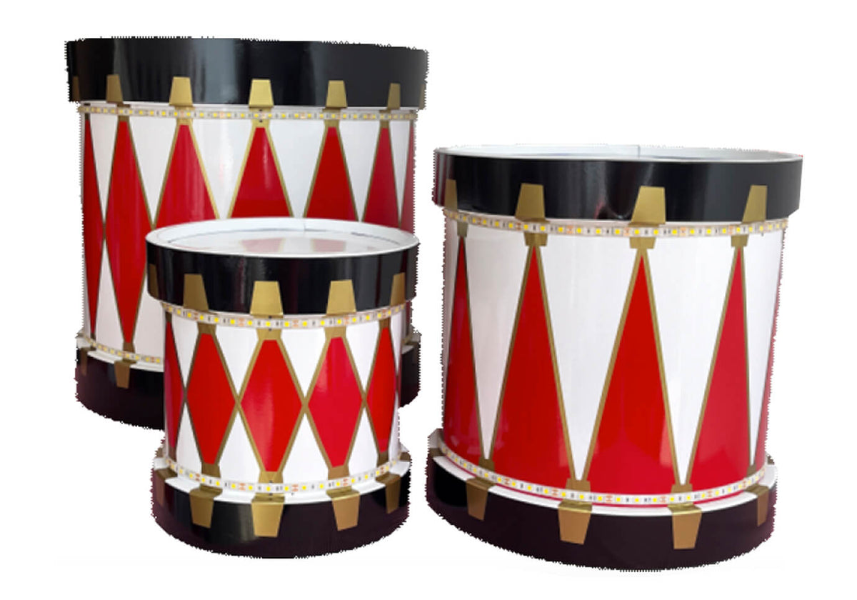 Tambor Blanco, Negro y Rojo con Luz