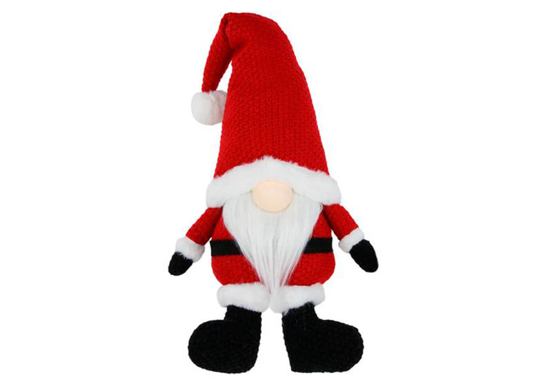 Gnomo Santa Tejido Rojo Sentado 47 cm
