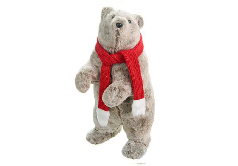 Oso Gris con Bufanda Roja 61 cm