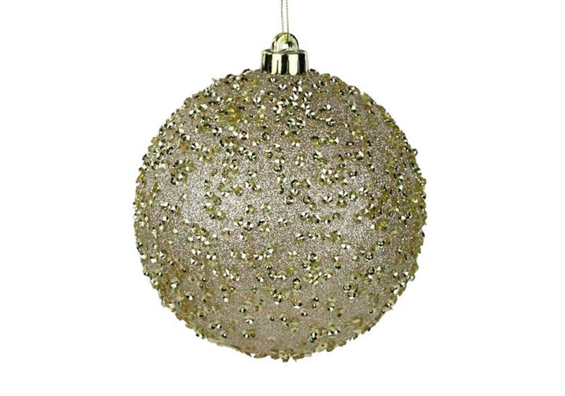 Esfera Platinada Lentejuela y Glitter 15 cm