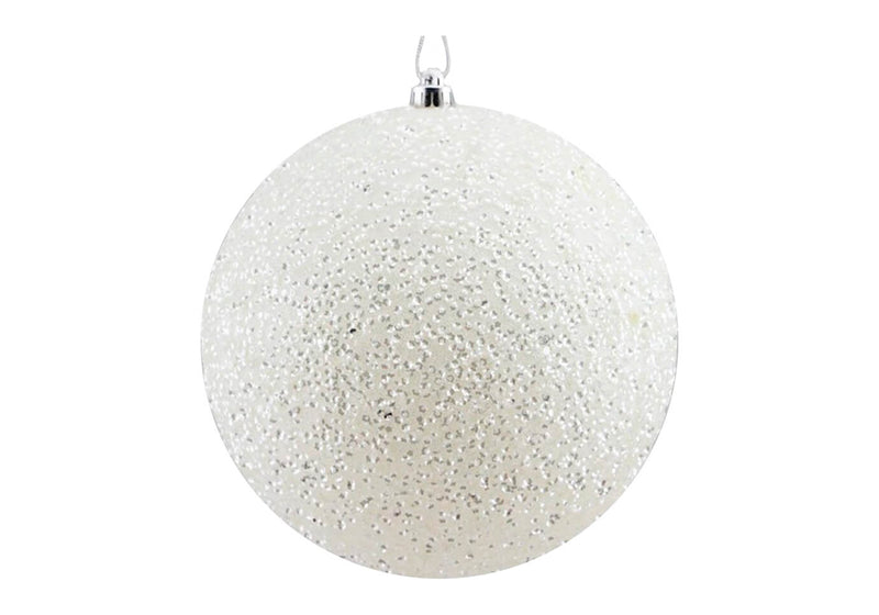 Esfera Blanca Lentejuela y Glitter 15 cm