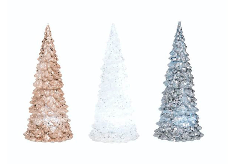 Pino Acrilico Glitter con Luz 17 cm