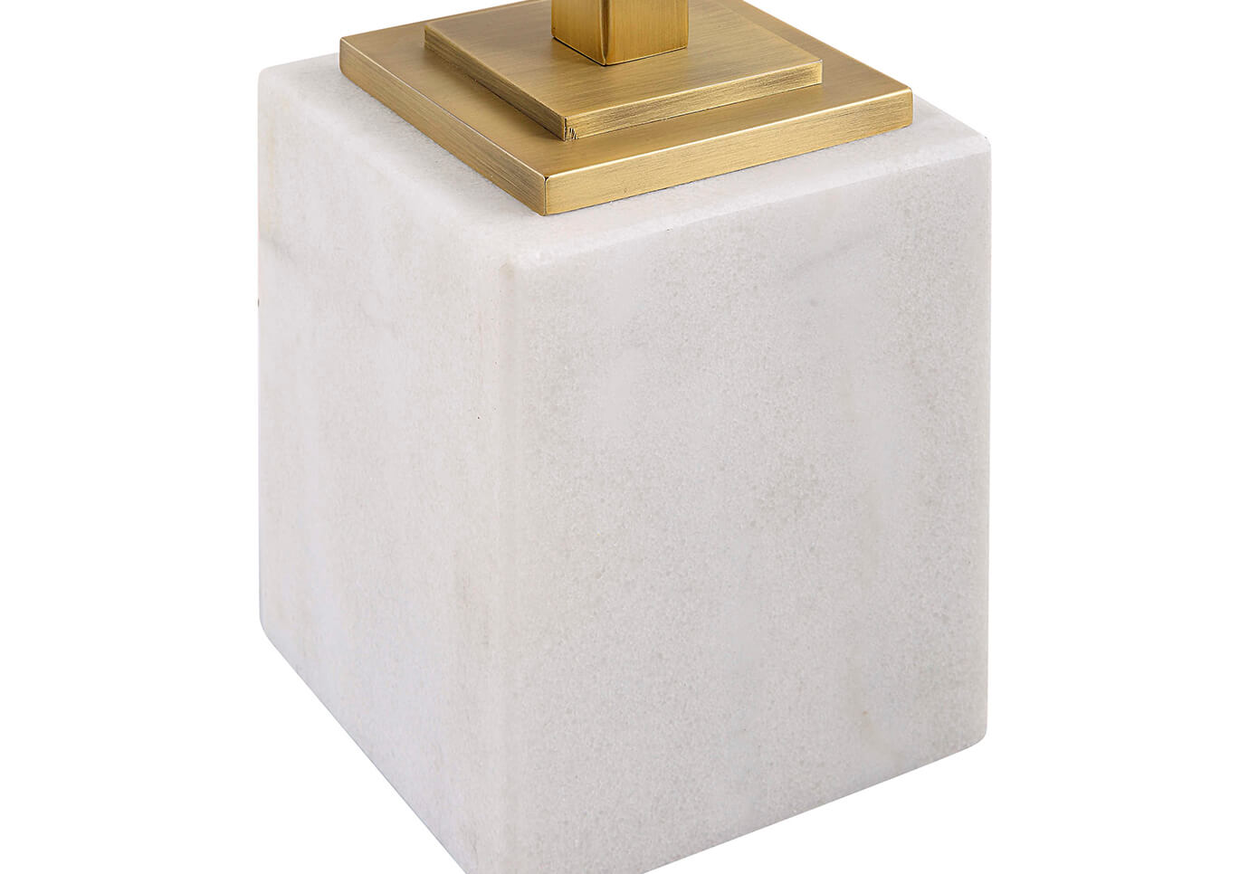 Mesa Ocasional de Vidrio con Base de Latón y Mármol Blanco