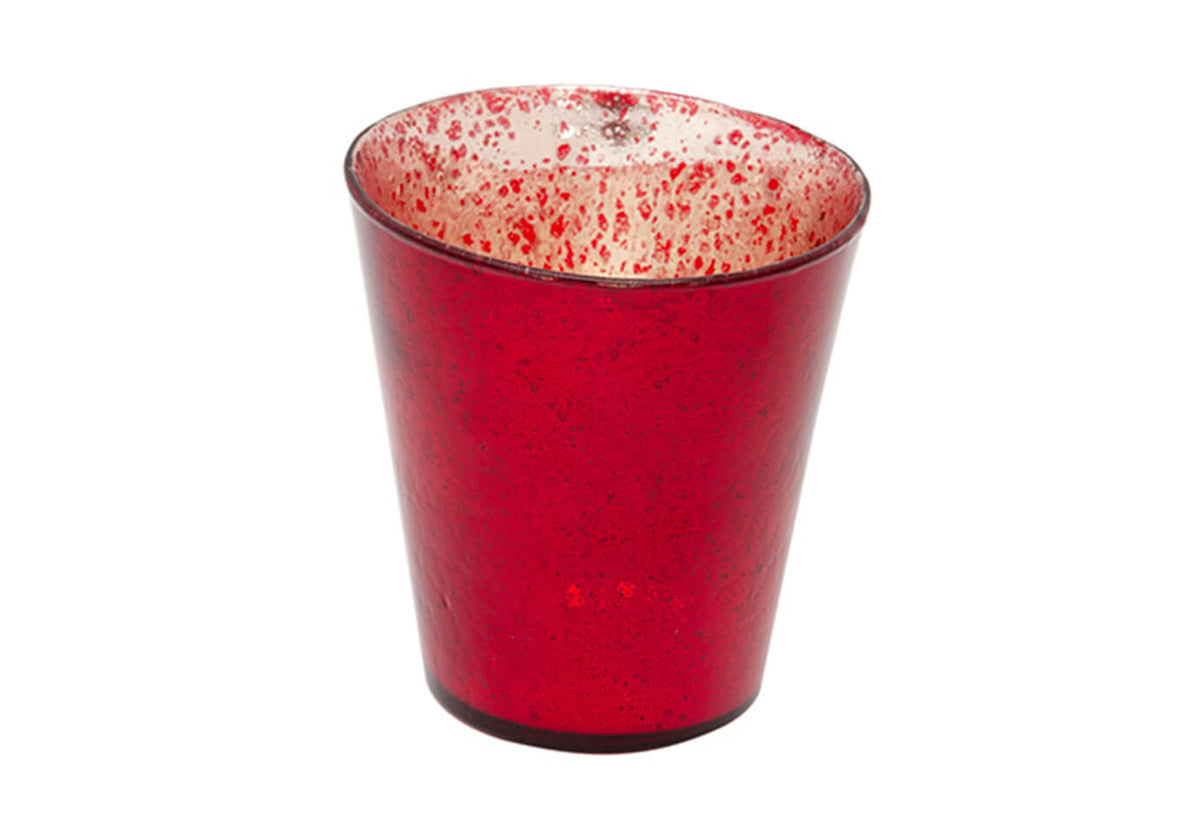 Portavela Vidrio Mercurio Roja - Simone