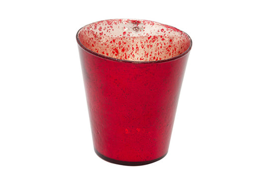 Portavela Vidrio Mercurio Roja - Simone