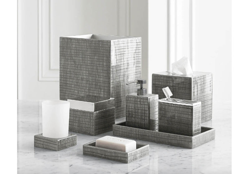 Jabonera Liquida de Resina Rayas Tonos Gris