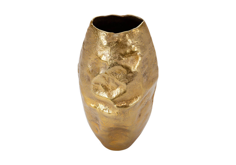 Florero Metal Dorado Bollado