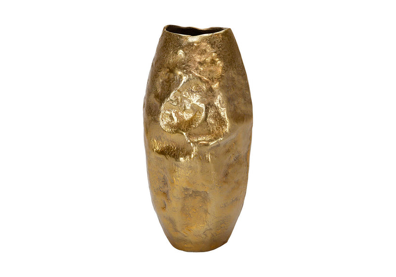 Florero Metal Dorado Bollado