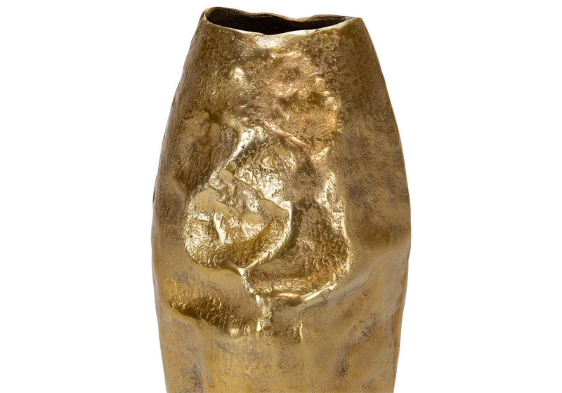 Florero Metal Dorado Bollado