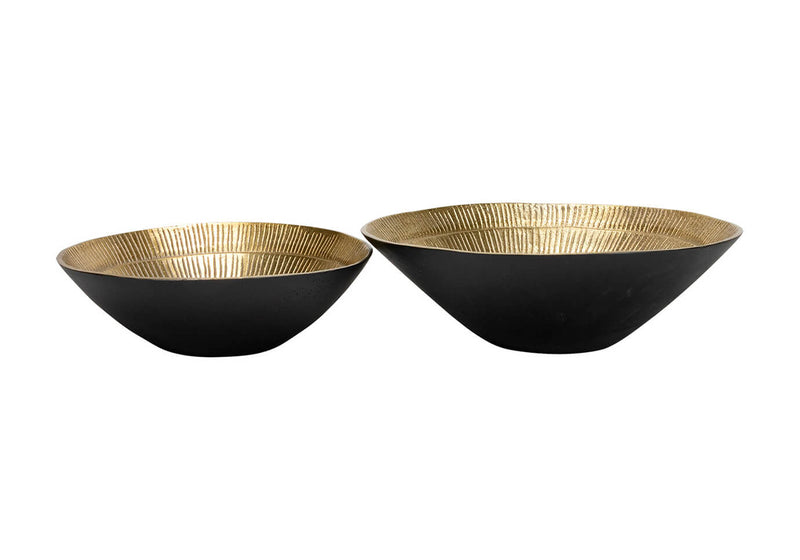 Bowl Metal Interior Dorado Textura Rayas