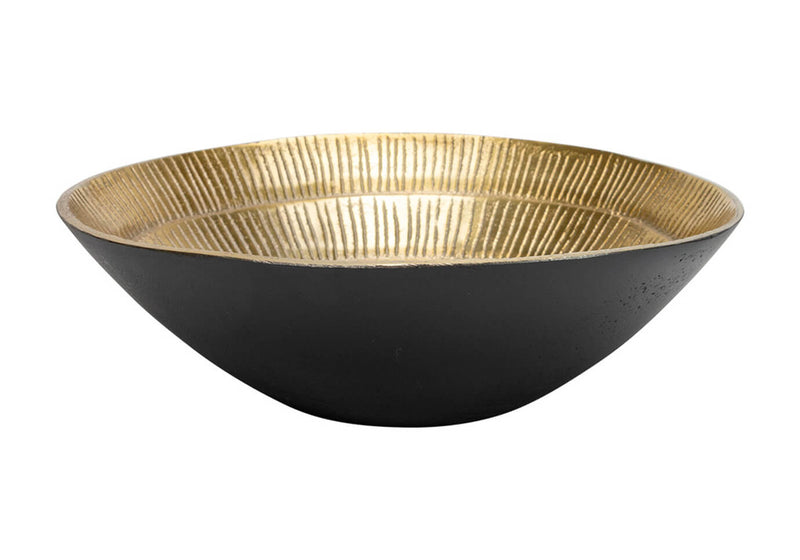 Bowl Metal Interior Dorado Textura Rayas