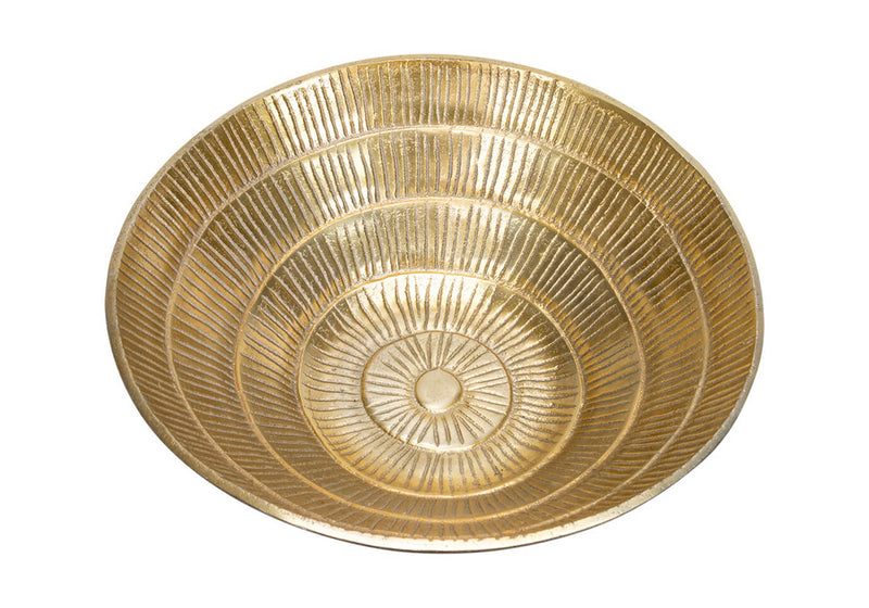 Bowl Metal Interior Dorado Textura Rayas