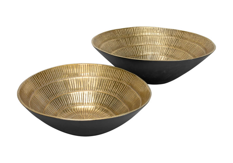 Bowl Metal Interior Dorado Textura Rayas