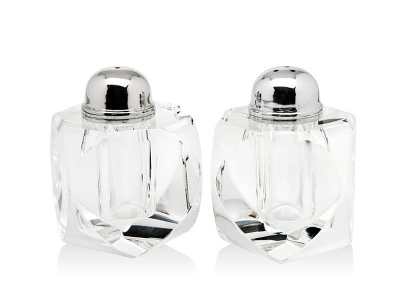 Salero y Pimentero Cristal Facetado - Set de Dos