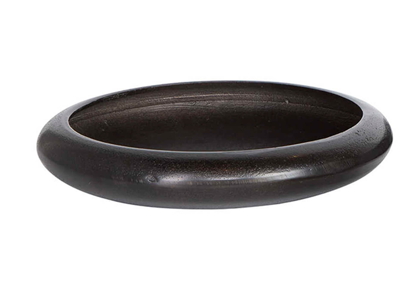 Maceta Redonda Plana Metal Negro