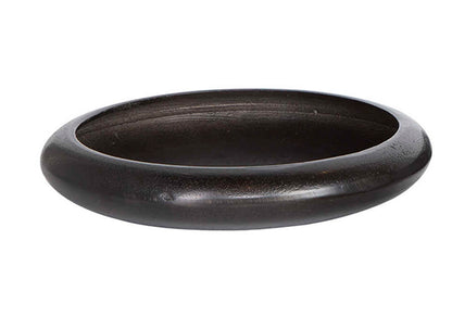Maceta Redonda Plana Metal Negro