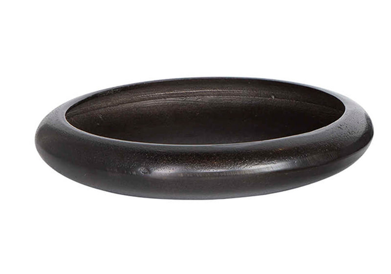 Maceta Redonda Plana Metal Negro