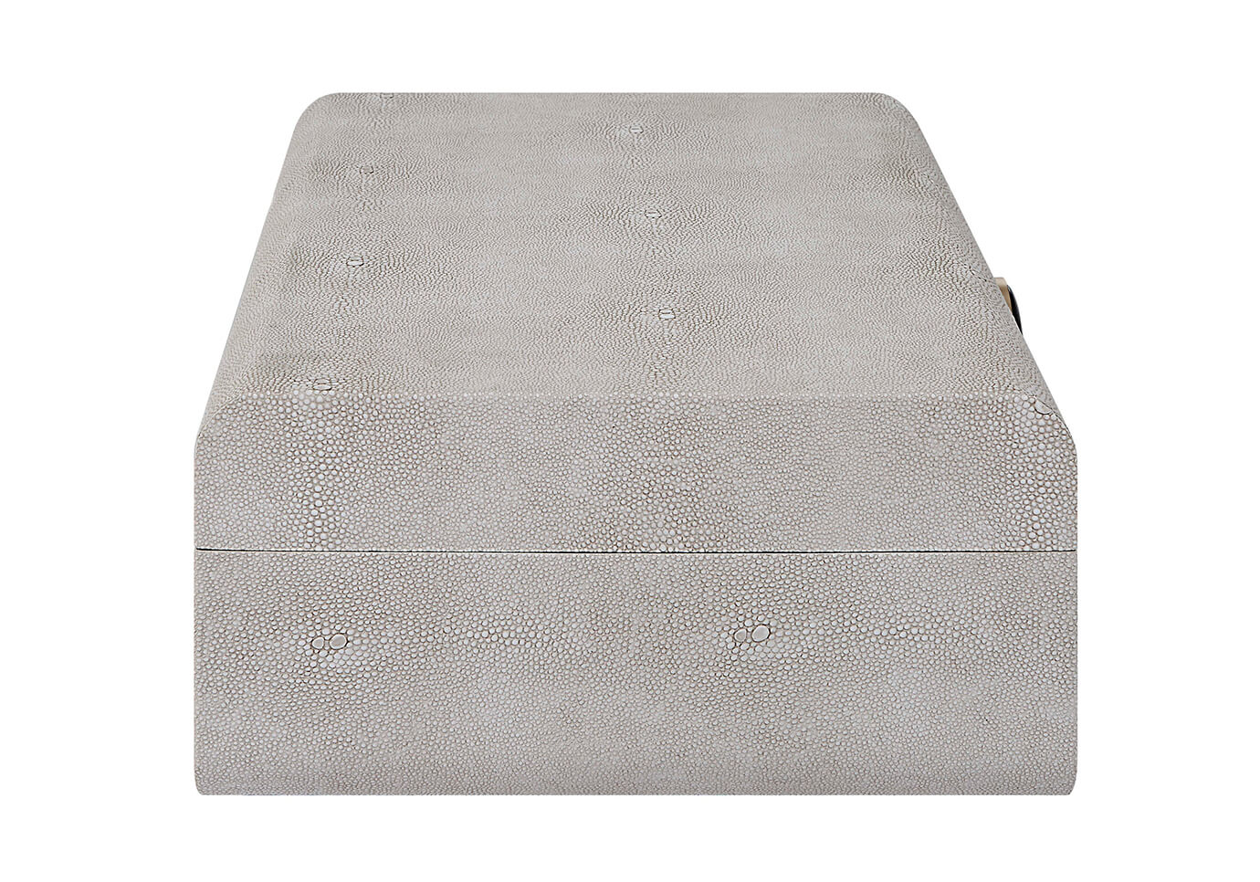 Caja de Vinipiel Beige con Broche de Botón Negro - Simone