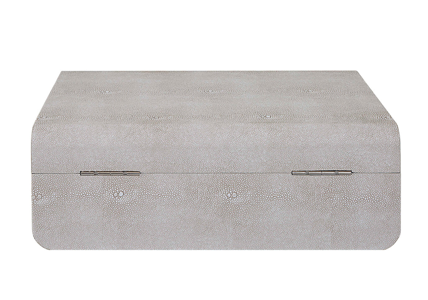 Caja de Vinipiel Beige con Broche de Botón Negro - Simone