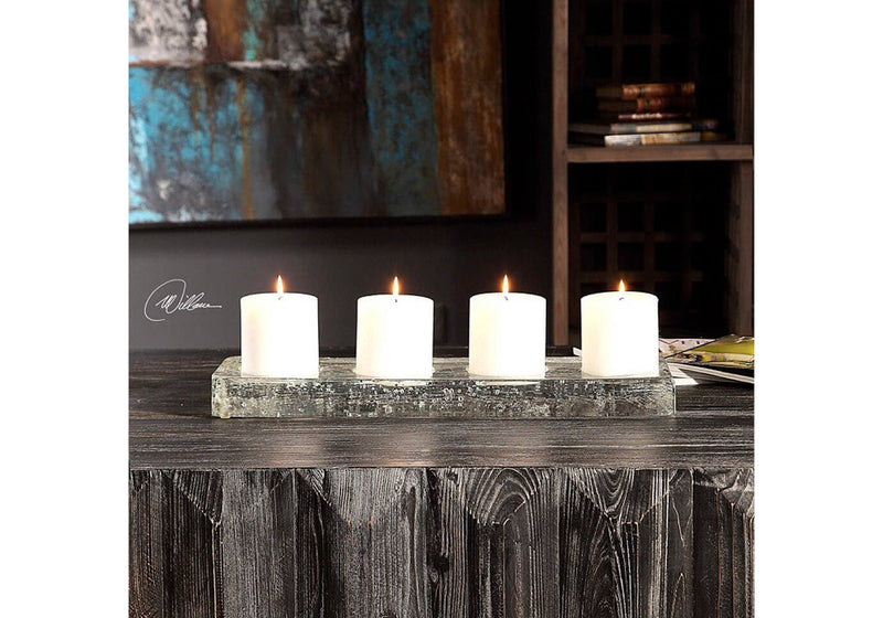 Candelabro Cristal Rectangular Burbujas