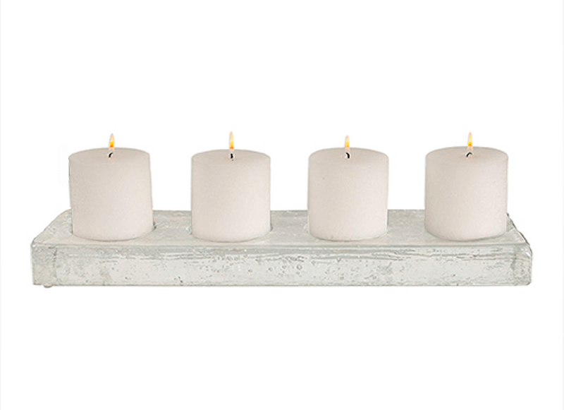 Candelabro Cristal Rectangular Burbujas