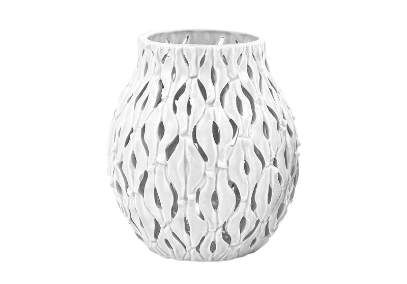 Portavela Cerámica Blanco Toscano con Huecos