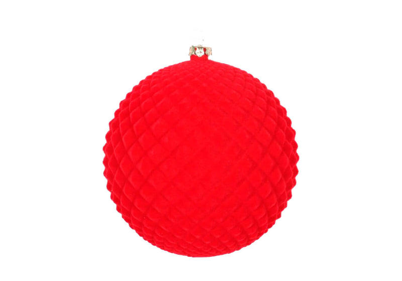 Esfera Roja Terciopelo Rombos 10 cm