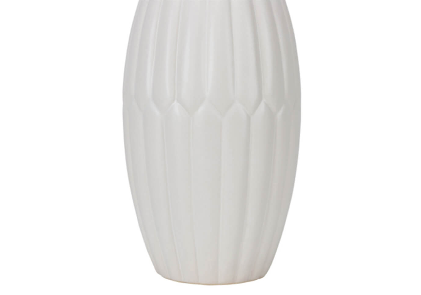 Florero Cerámica Gajos Zigzag Blanco