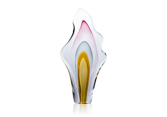 Escultura Cristal Artístico Ámbar, Gris y Rosa - 50 cm