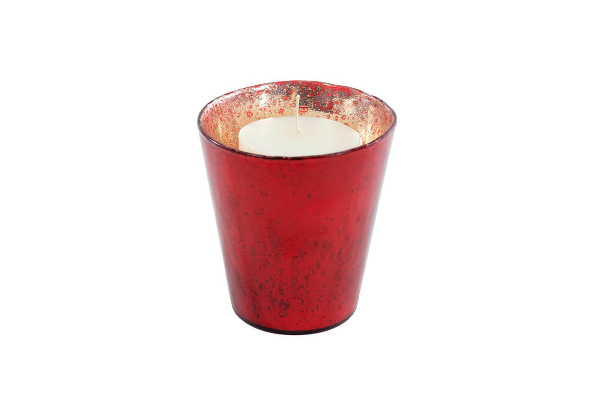 Portavela Vidrio Mercurio Roja - Simone