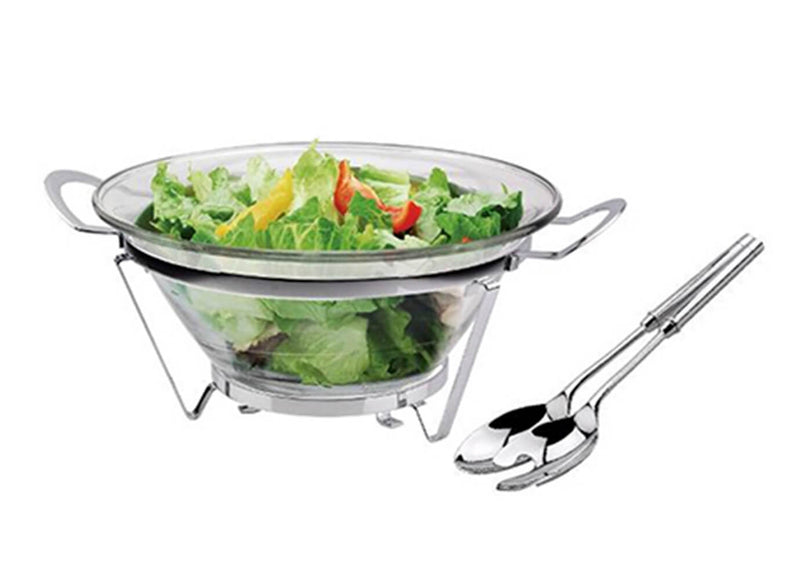 Ensaladera con Armazón Plano y Cubiertos
