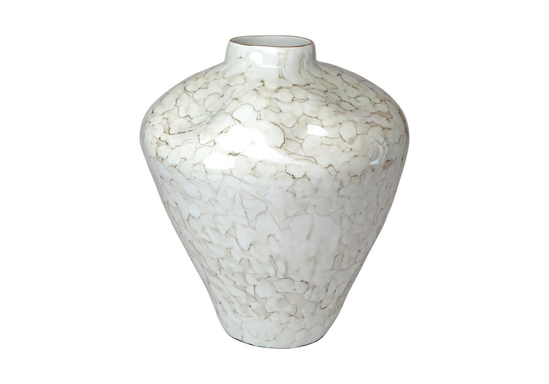 Florero Porcelana Blanco Irregular Sombras