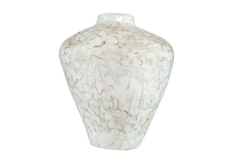 Florero Porcelana Blanco Irregular Sombras