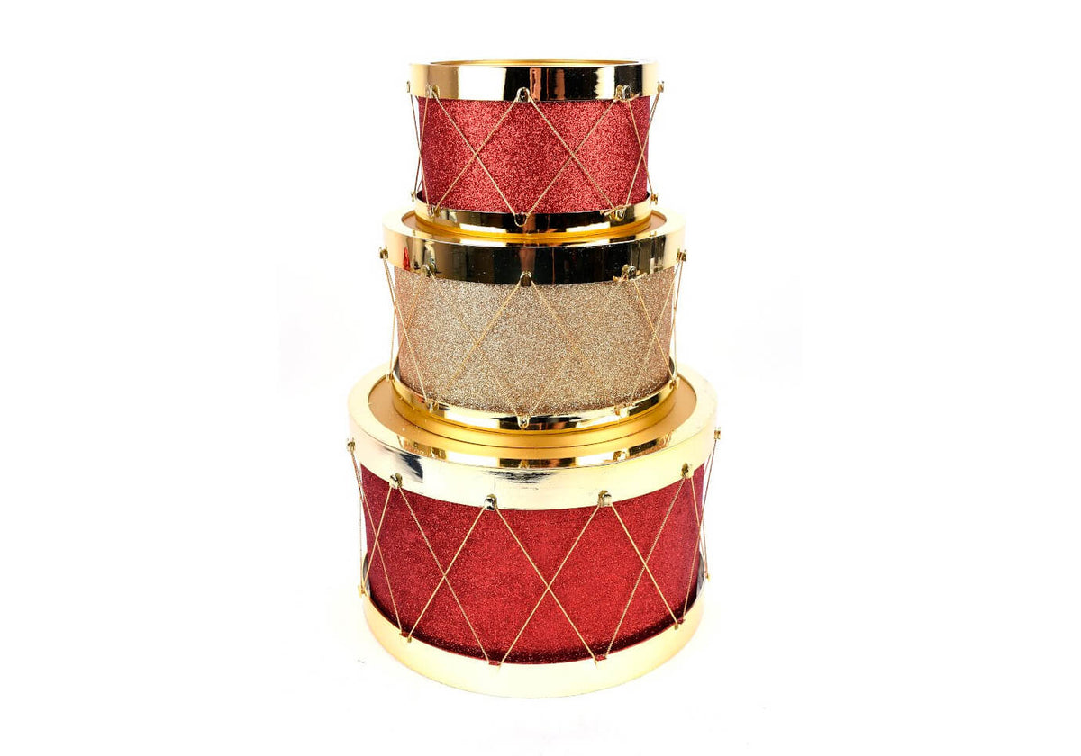 Tambor Glitter Rojo - 17, 21 y 27 cm