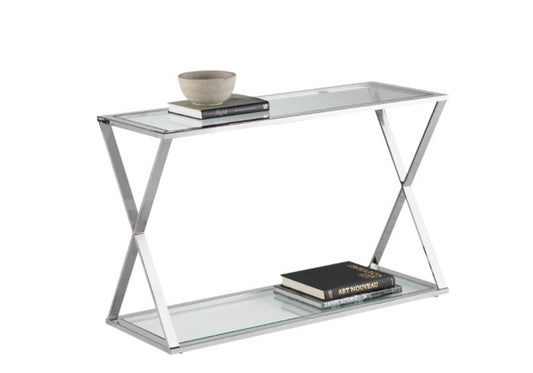 Consola Rectangular Doble Cruz Cromada - Simone