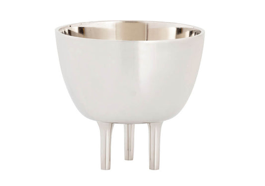 Bowl de Metal Plateado Pulido con Patitas