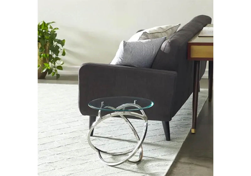 Mesa Decorativa Aros de Acero Inoxidable